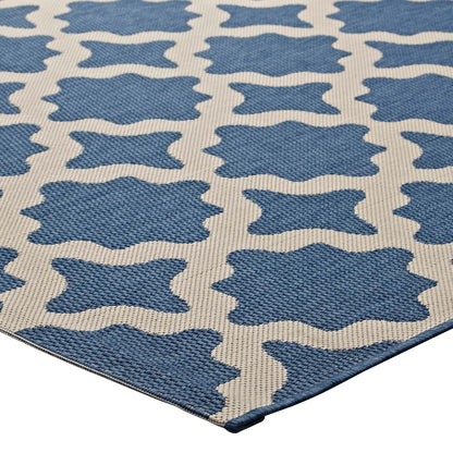Carpet & Rugs | CasaFoyer Cerelia Moroccan Trellis 8x10 Indoor/Outdoor Area Rug | Durable, Fade & Stain Resistant | Blue/Beige | Perfect for Patio, Porch, Deck | Easy to Maintain | Safe for Kids & Pets | Protect Floors & Add Style | casafoyer.myshopify.com