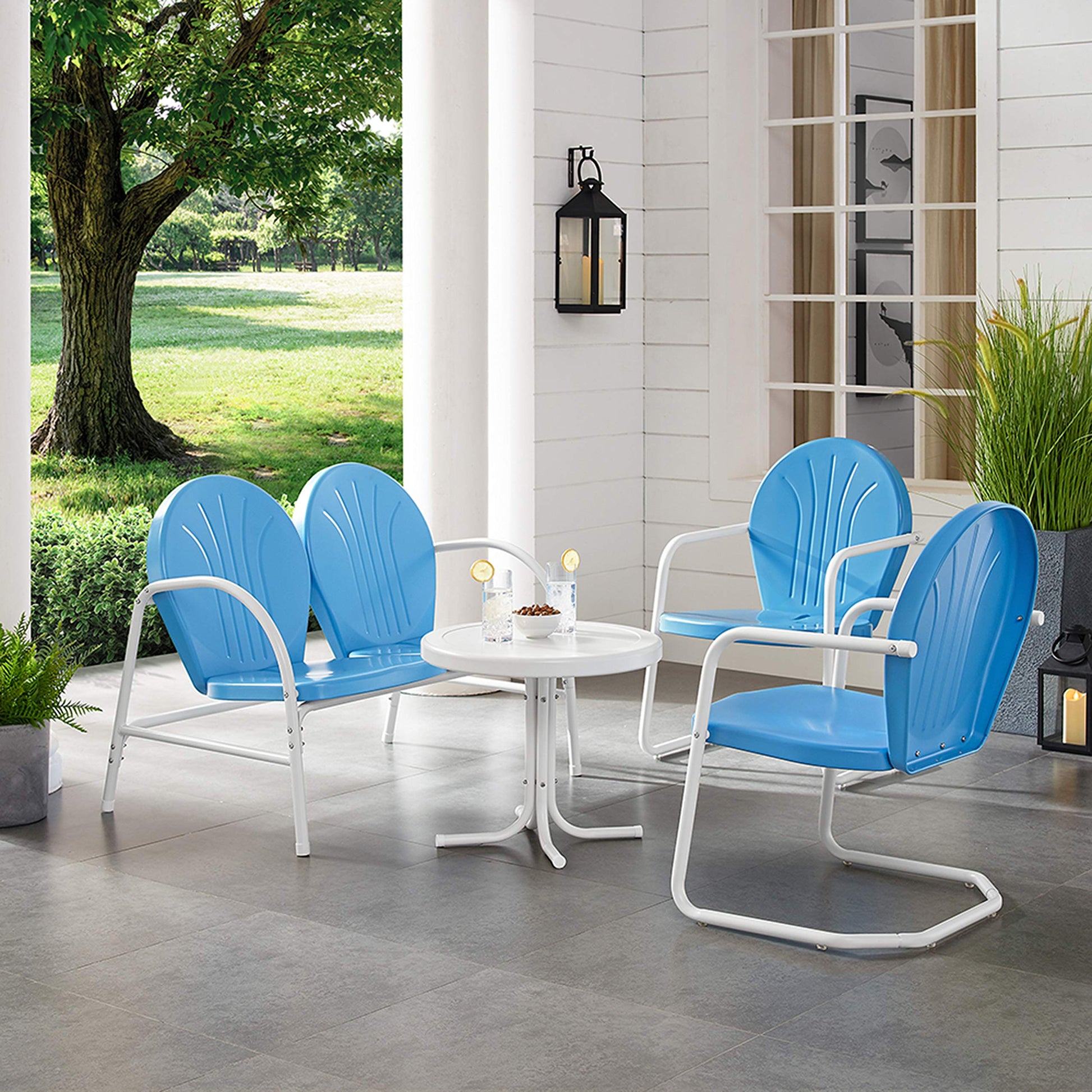 Patio Furniture Sets | Griffith Metal Outdoor Furniture Set | Nostalgic Charm, Durable & Stylish | Loveseat, 2 Chairs & Side Table | Perfect for Relaxation & Fond Memories | casafoyer.myshopify.com