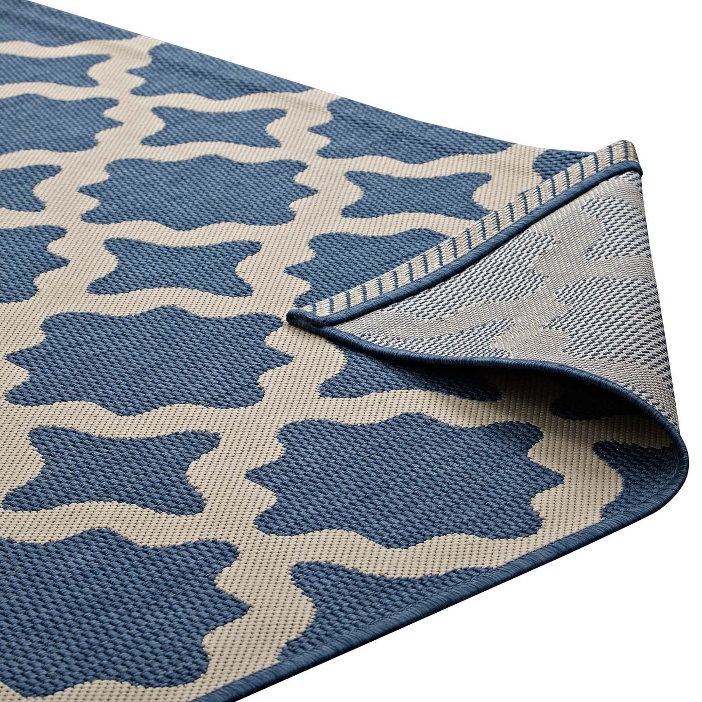 Carpet & Rugs | CasaFoyer Cerelia Moroccan Trellis 8x10 Indoor/Outdoor Area Rug | Durable, Fade & Stain Resistant | Blue/Beige | Perfect for Patio, Porch, Deck | Easy to Maintain | Safe for Kids & Pets | Protect Floors & Add Style | casafoyer.myshopify.com