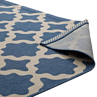 Carpet & Rugs | CasaFoyer Cerelia Moroccan Trellis 8x10 Indoor/Outdoor Area Rug | Durable, Fade & Stain Resistant | Blue/Beige | Perfect for Patio, Porch, Deck | Easy to Maintain | Safe for Kids & Pets | Protect Floors & Add Style | casafoyer.myshopify.com