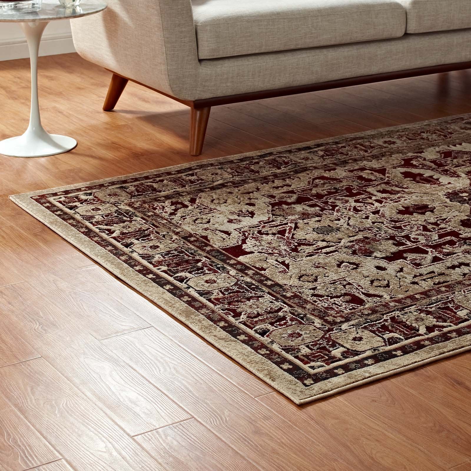 area rugs | CasaFoyer Grania Distressed Vintage Floral Turkish Area Rug | Elegant & Durable 8x10 | Burgundy & Tan | Stain Resistant & Easy to Maintain | casafoyer.myshopify.com