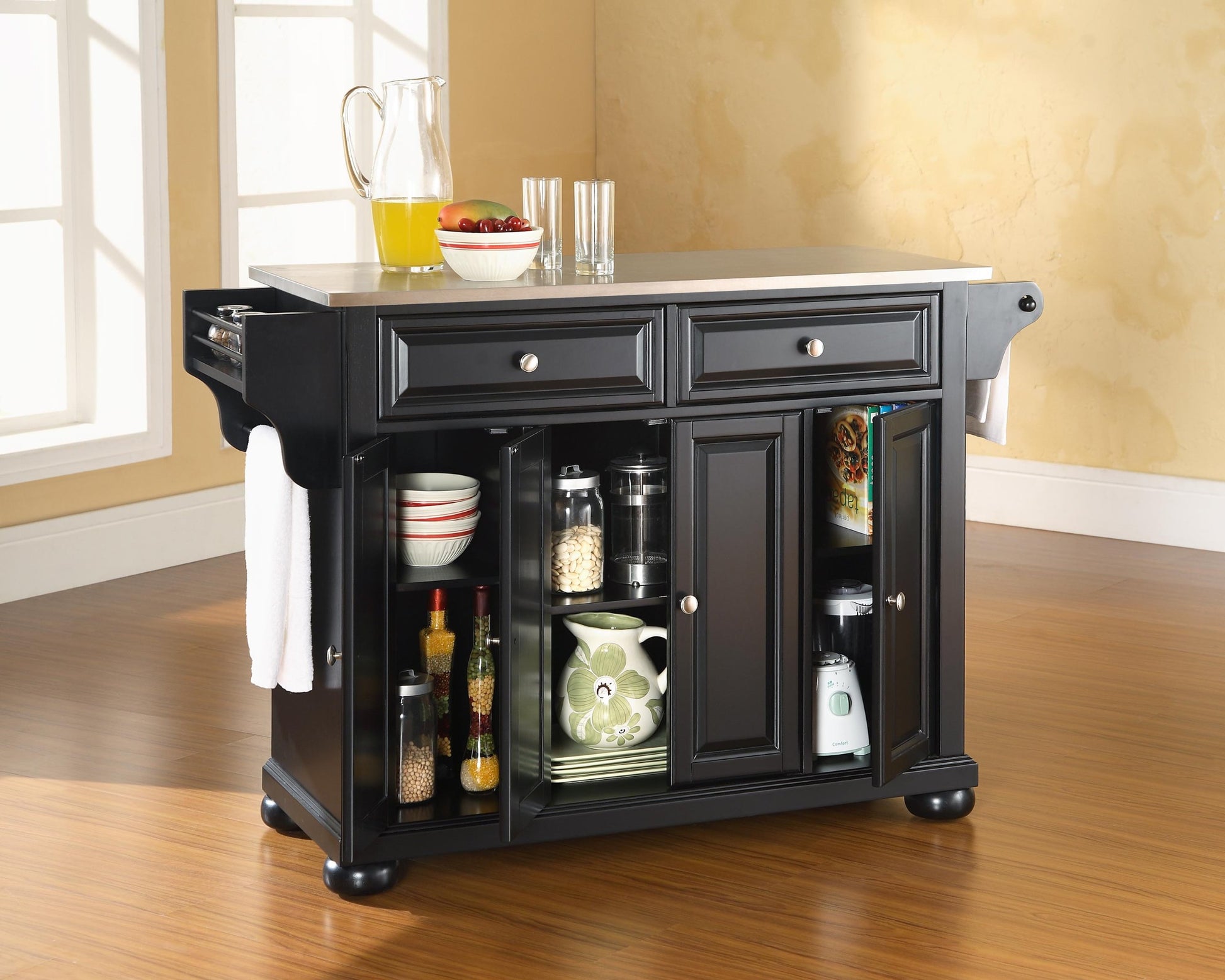 Kitchen Storage | Durable Hardwood Kitchen Island | Elegant Raised Panel Doors | Ample Storage Space | casafoyer.myshopify.com