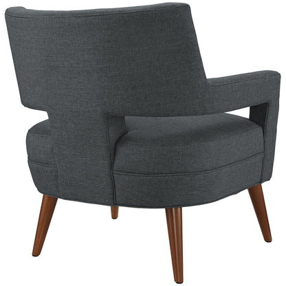 home office desk chairs | CasaFoyer Sheer Mid-Century Modern Armchair | Soft Polyester Upholstery | Streamlined Profile | Button Tufting | Cherry-Stained Wood Legs | Gray | casafoyer.myshopify.com