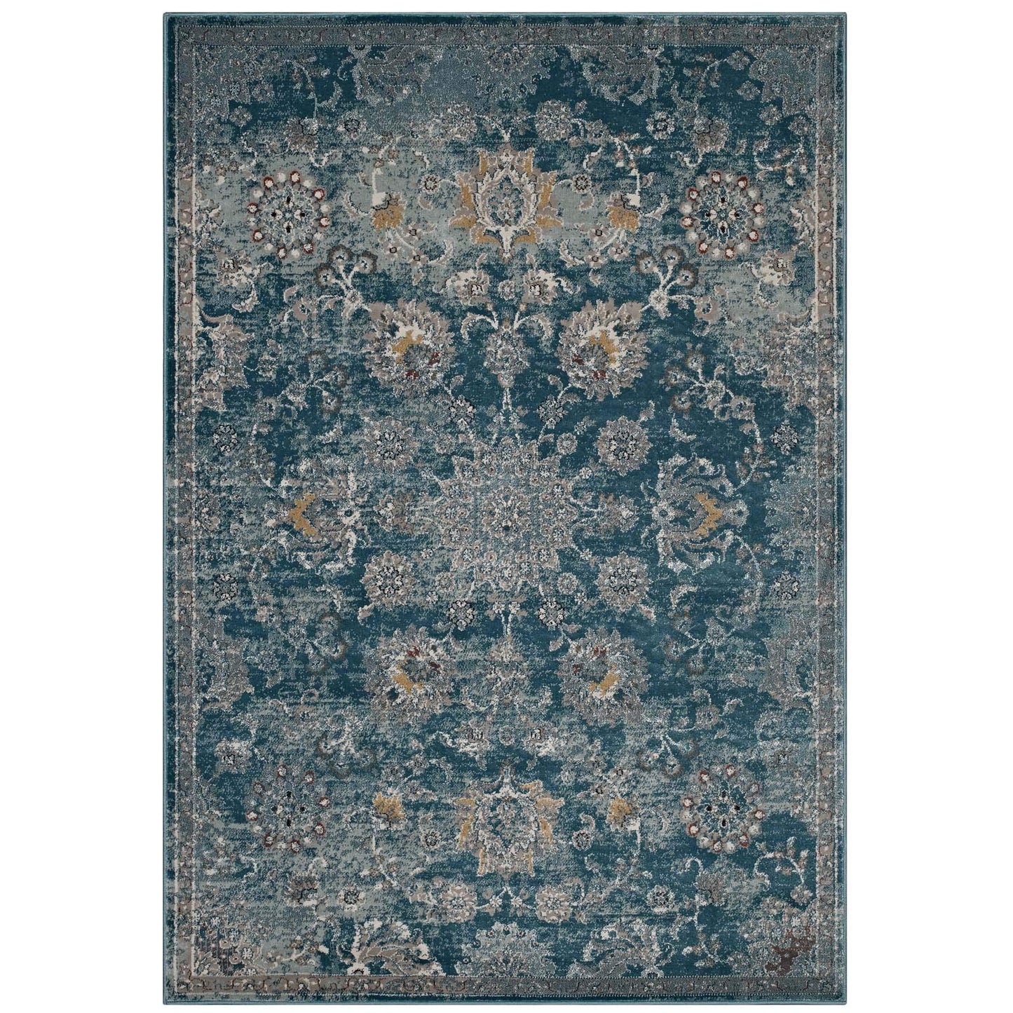 area rugs | CasaFoyer Cynara Distressed Floral Persian Medallion Area Rug | Durable | Elegant Design | Stain-Resistant | Perfect for Any Room | 5x8 Size | casafoyer.myshopify.com