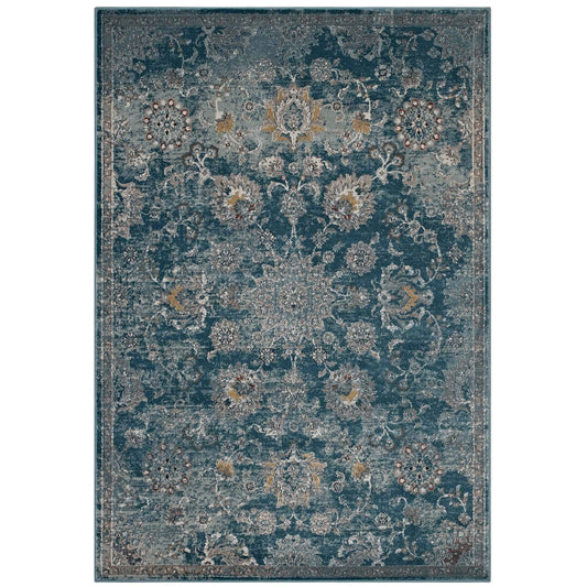 area rugs | CasaFoyer Cynara Distressed Floral Persian Medallion Area Rug | Durable | Elegant Design | Stain-Resistant | Perfect for Any Room | 5x8 Size | casafoyer.myshopify.com