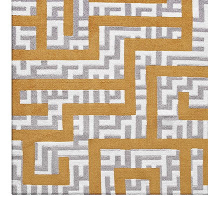 area rugs | CasaFoyer Nahia Geometric Maze Area Rug | Modern Design | Soft Polyester Microfiber | Durable Jute Bottom | Stain Resistant | Easy to Maintain | 8x10 Size | casafoyer.myshopify.com
