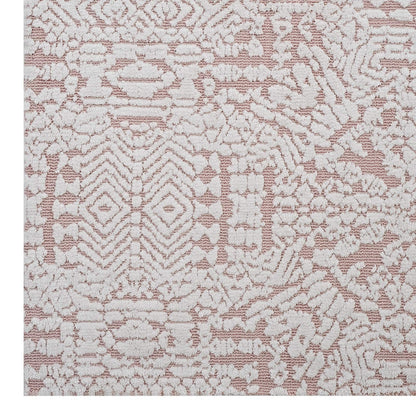Carpet & Rugs | CasaFoyer Javiera Contemporary Moroccan Area Rug | Modern Design | Soft Polyester Microfiber | Durable Jute Bottom | Non-Shedding | Stain-Resistant | Easy to Clean | 5x8 | Ivory & Cameo Rose | casafoyer.myshopify.com