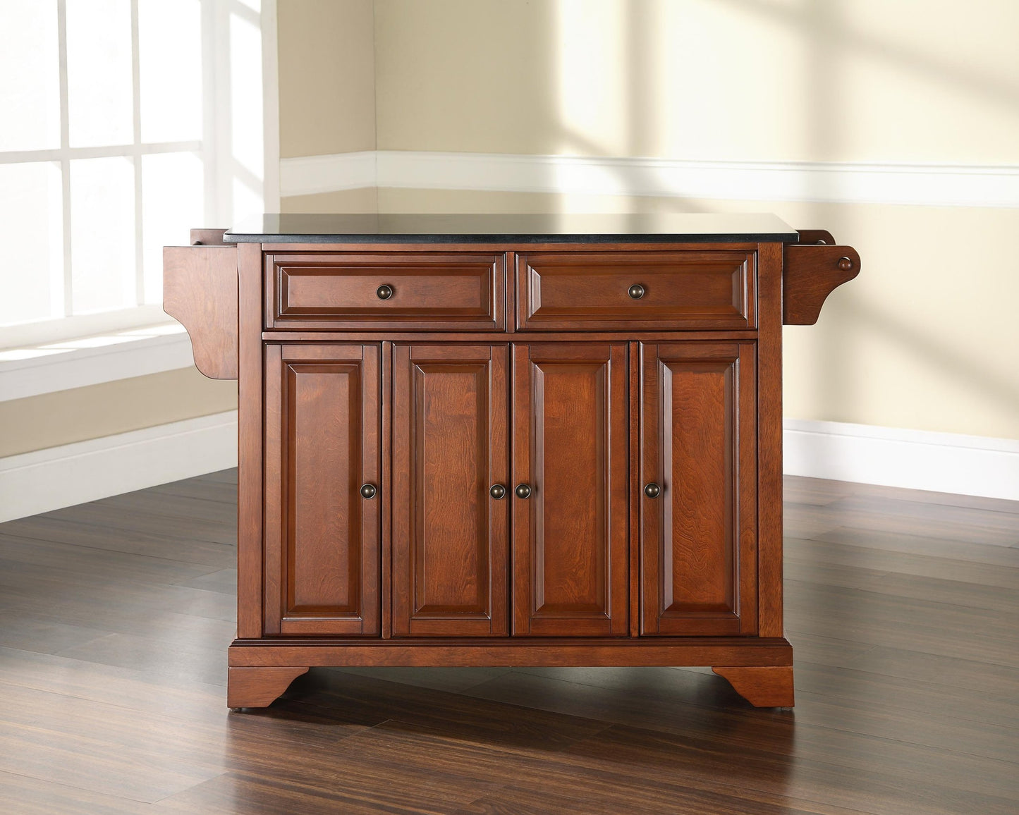 Kitchen Storage | Solid Hardwood Kitchen Island | Elegant Raised Panel Doors | Ample Storage Space | Classic Cherry Finish | casafoyer.myshopify.com