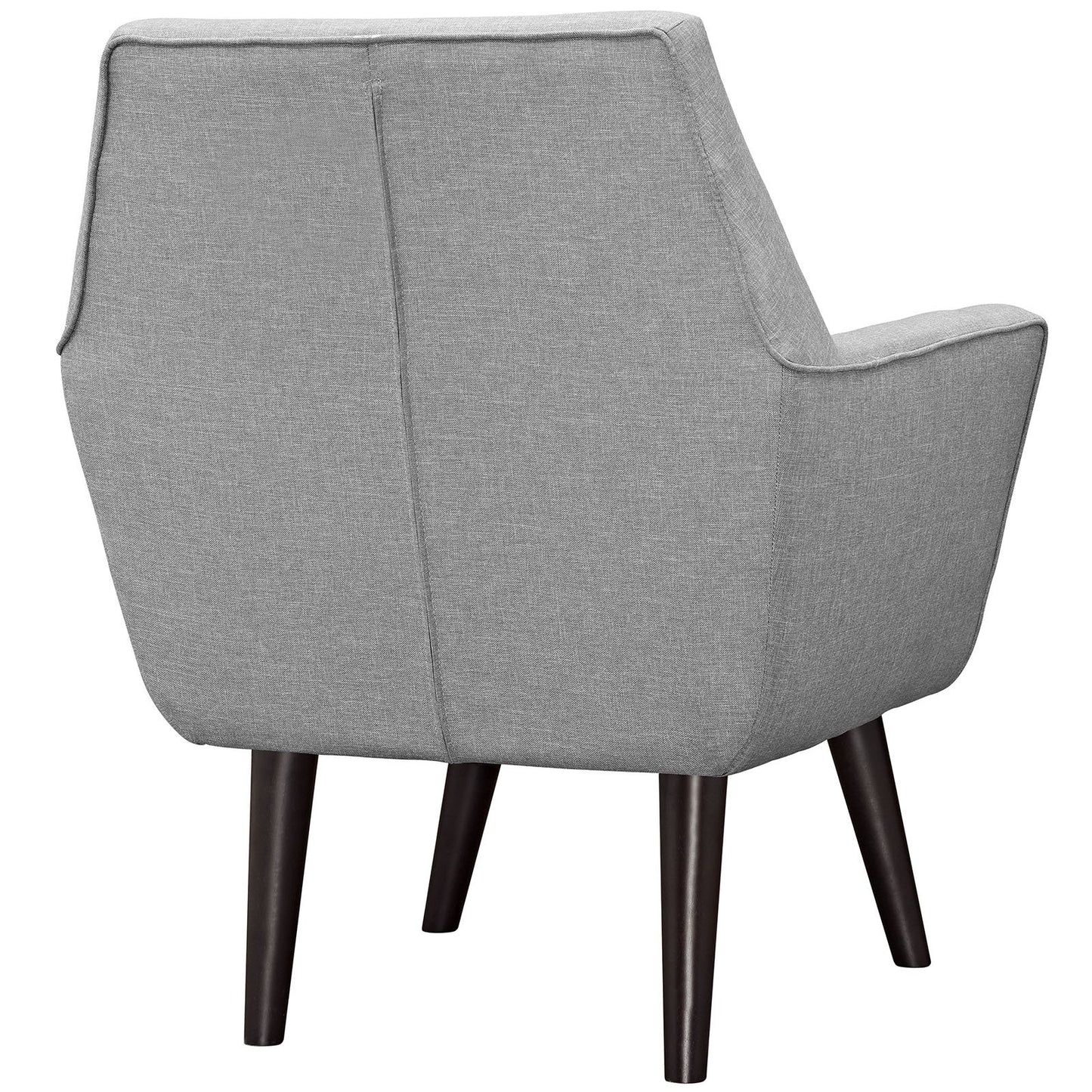 home office desk chairs | CasaFoyer Posit Organic Shape Armchair | Espresso Stained Legs | Polyester Upholstery | Mid-Century Design | Light Gray | casafoyer.myshopify.com