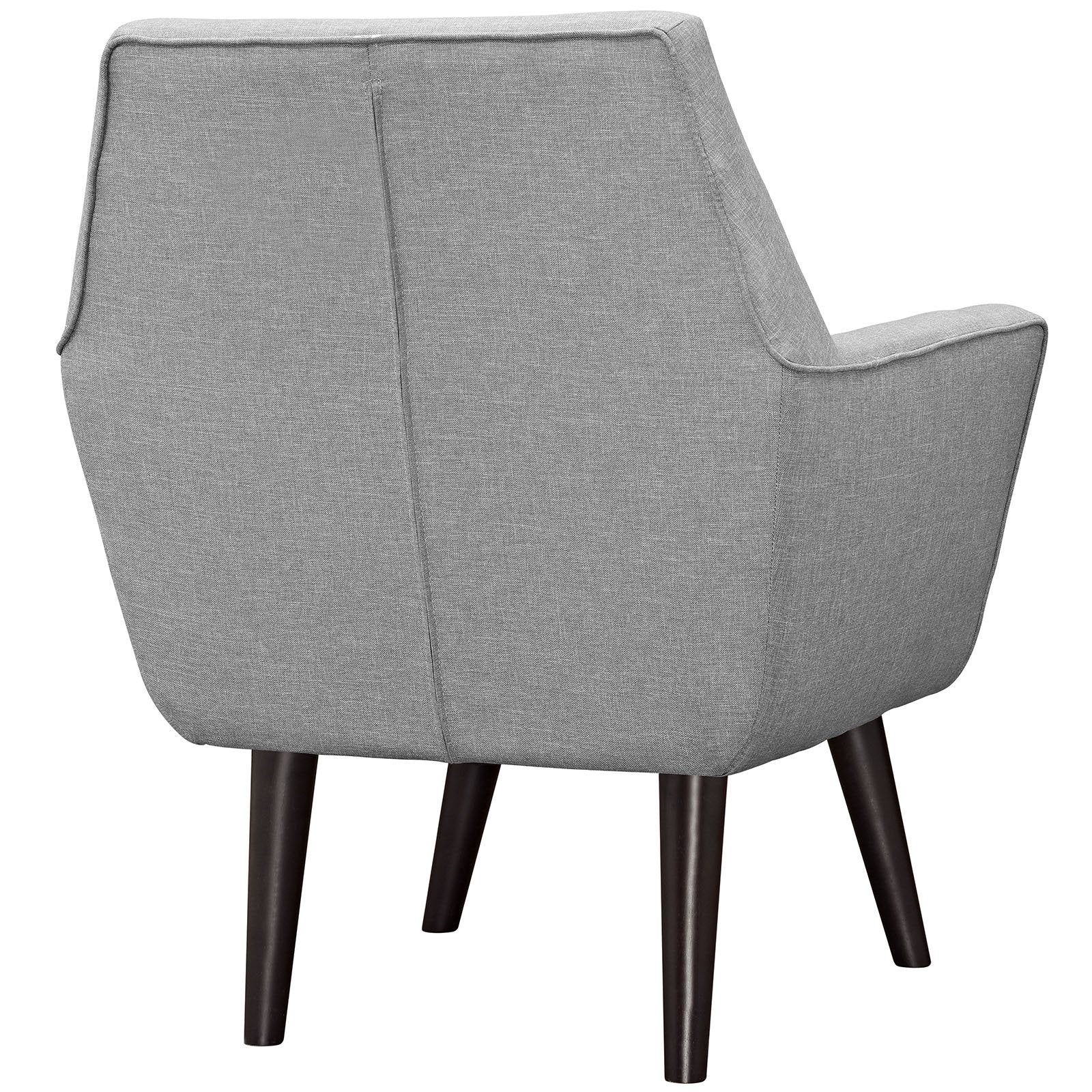 home office desk chairs | CasaFoyer Posit Organic Shape Armchair | Espresso Stained Legs | Polyester Upholstery | Mid-Century Design | Light Gray | casafoyer.myshopify.com