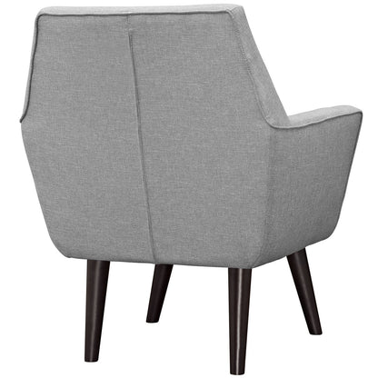 home office desk chairs | CasaFoyer Posit Organic Shape Armchair | Espresso Stained Legs | Polyester Upholstery | Mid-Century Design | Light Gray | casafoyer.myshopify.com