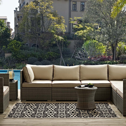 Carpet & Rugs | CasaFoyer Ariana Vintage Floral Trellis Indoor/Outdoor Area Rug | Durable, Soft, Fade & Stain Resistant | 8x10 | Black/Beige | casafoyer.myshopify.com
