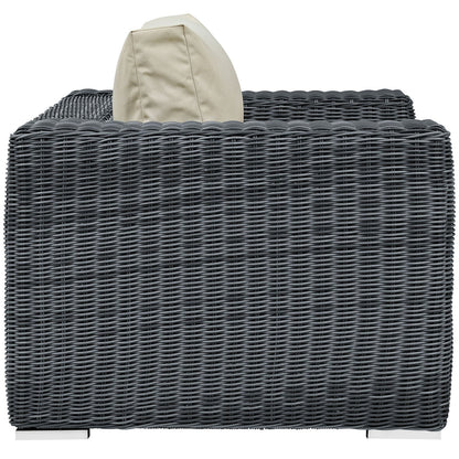 patio bistro sets | CasaFoyer Summon Outdoor Patio Arm Chair | Two-Tone Rattan | Sunbrella Cushions | Sturdy Aluminum Frame | Ultimate Outdoor Comfort | casafoyer.myshopify.com