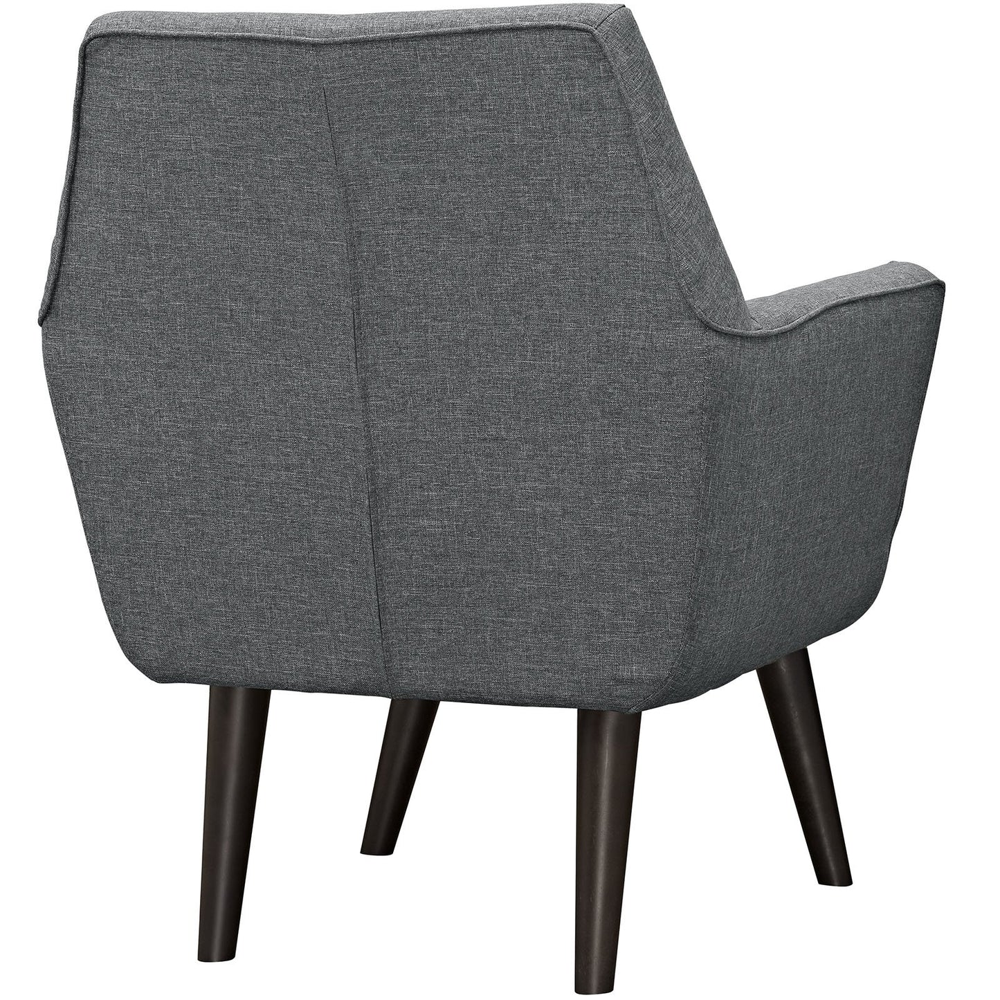 Chair | Posit Armchair | Mid-Century Design | Espresso Stained Legs | Polyester Upholstery | Gray | casafoyer.myshopify.com
