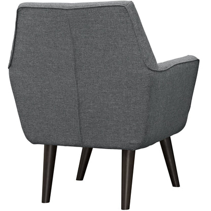 Chair | Posit Armchair | Mid-Century Design | Espresso Stained Legs | Polyester Upholstery | Gray | casafoyer.myshopify.com