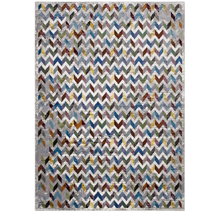 area rugs | CasaFoyer Gemma Chevron Mosaic Area Rug | Vibrant Modern Design | Durable Polypropylene | Stain Resistant | Easy to Clean | 8x10 Size | casafoyer.myshopify.com