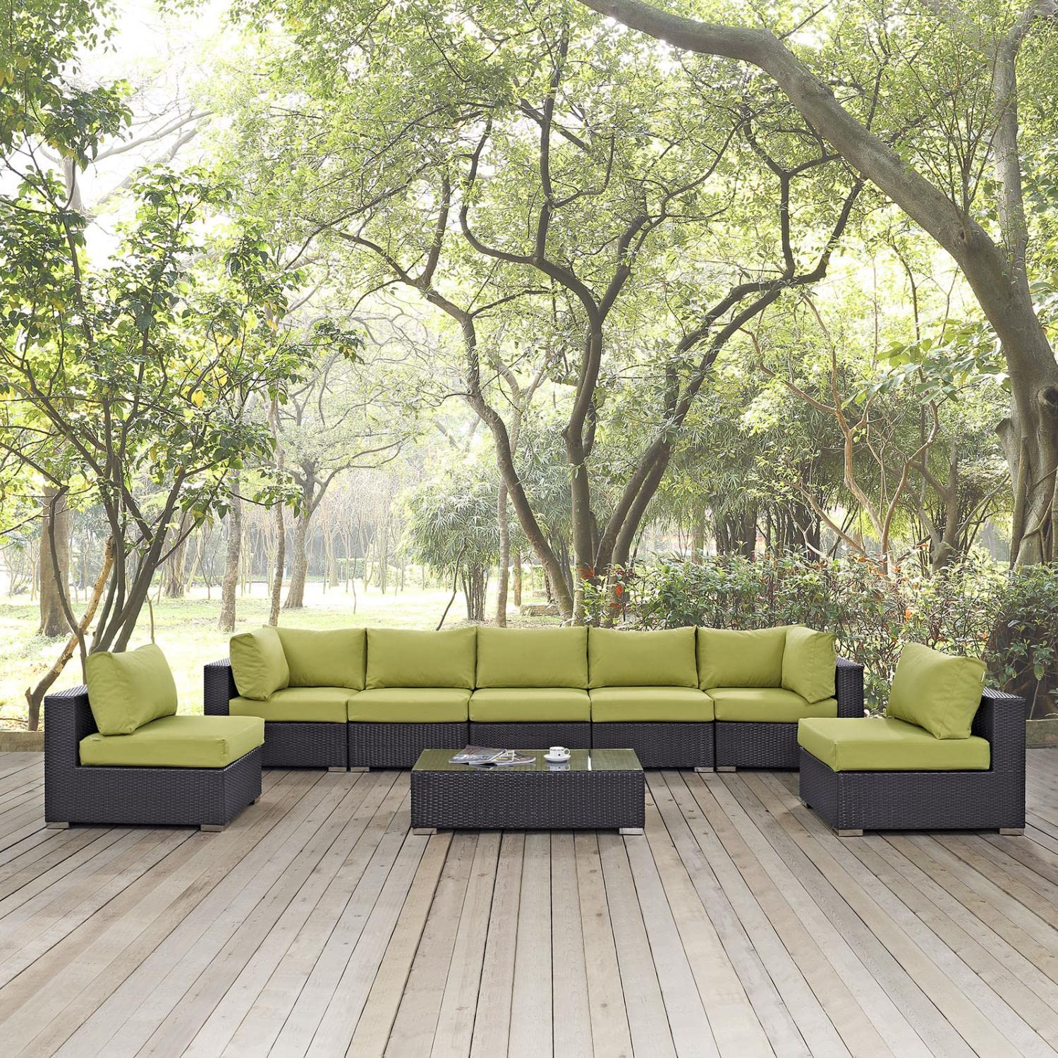 kitchen and dining room sets | CasaFoyer Convene Outdoor Sectional Set | Durable Rattan Weave | Weather-Resistant Cushions | 8-Piece Patio Furniture | casafoyer.myshopify.com
