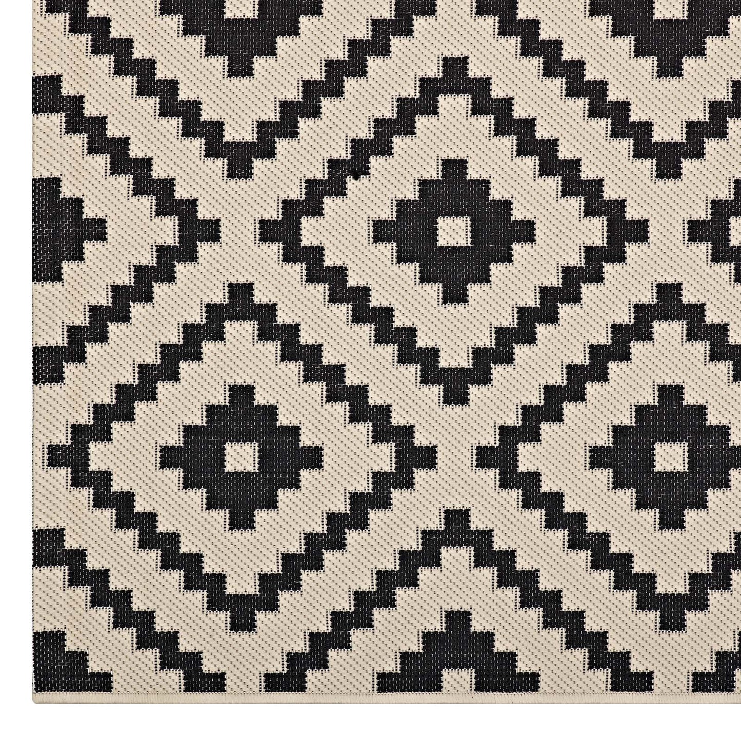 Carpet & Rugs | CasaFoyer Perplex Geometric Diamond Trellis Indoor/Outdoor Area Rug | Durable, Fade & Stain Resistant | 5x8 Size | Black/Beige | casafoyer.myshopify.com