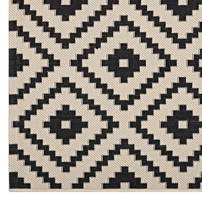 Carpet & Rugs | CasaFoyer Perplex Geometric Diamond Trellis Indoor/Outdoor Area Rug | Durable, Fade & Stain Resistant | 5x8 Size | Black/Beige | casafoyer.myshopify.com