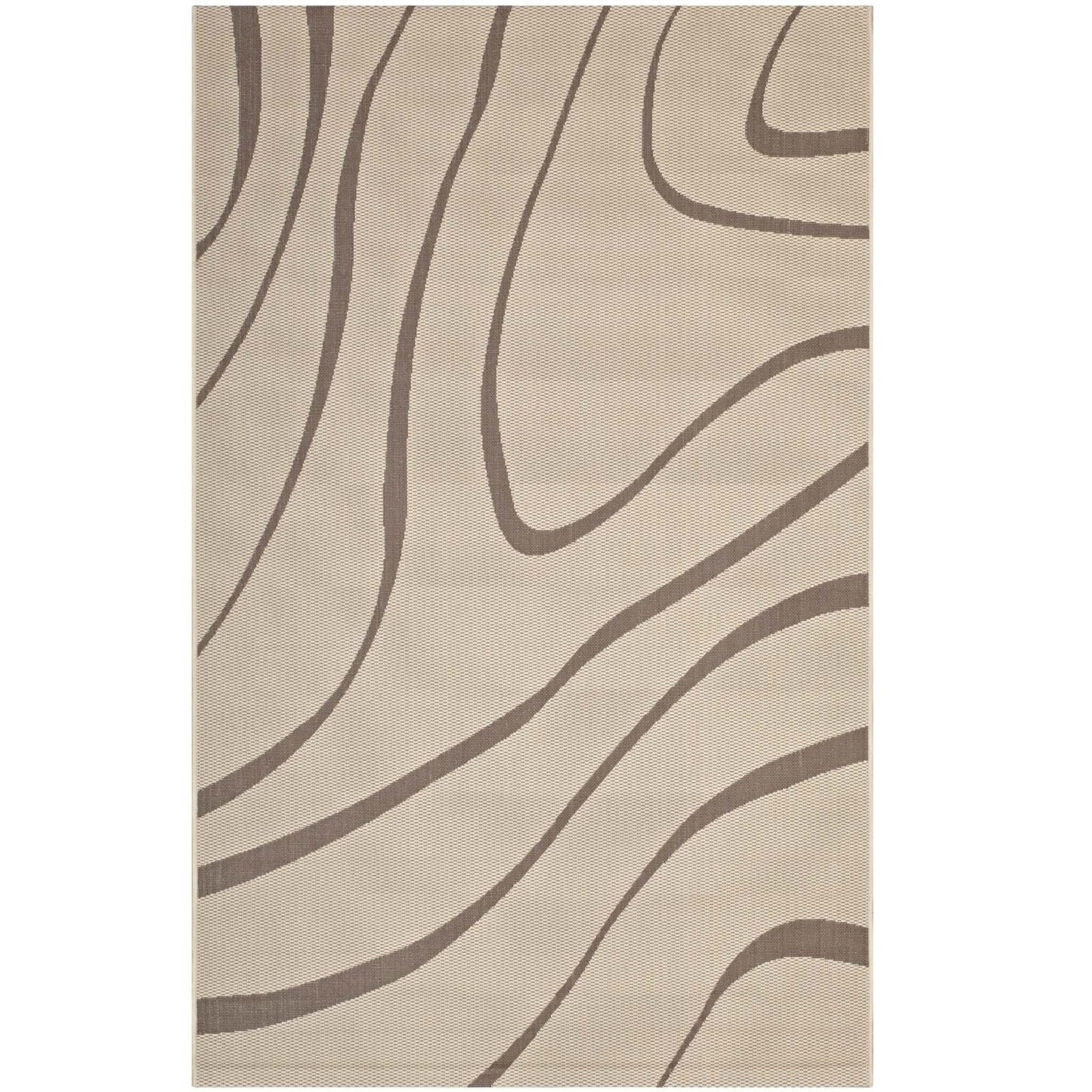 Carpet & Rugs | CasaFoyer Surge Swirl Abstract Indoor/Outdoor Area Rug | Durable Polypropylene | Fade & Stain Resistant | Low Pile Weave | 5x8 Size | Light & Dark Beige | casafoyer.myshopify.com