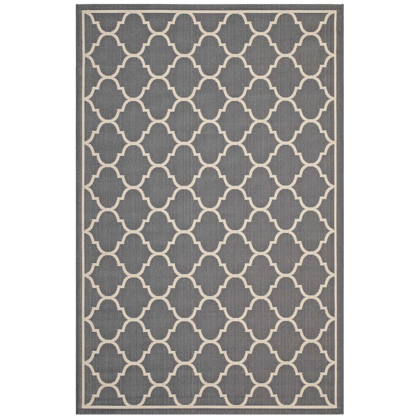 area rugs | CasaFoyer Avena Moroccan Quatrefoil Trellis 5x8 Indoor/Outdoor Area Rug | Durable, Soft, Fade & Stain Resistant | Gray/Beige | casafoyer.myshopify.com