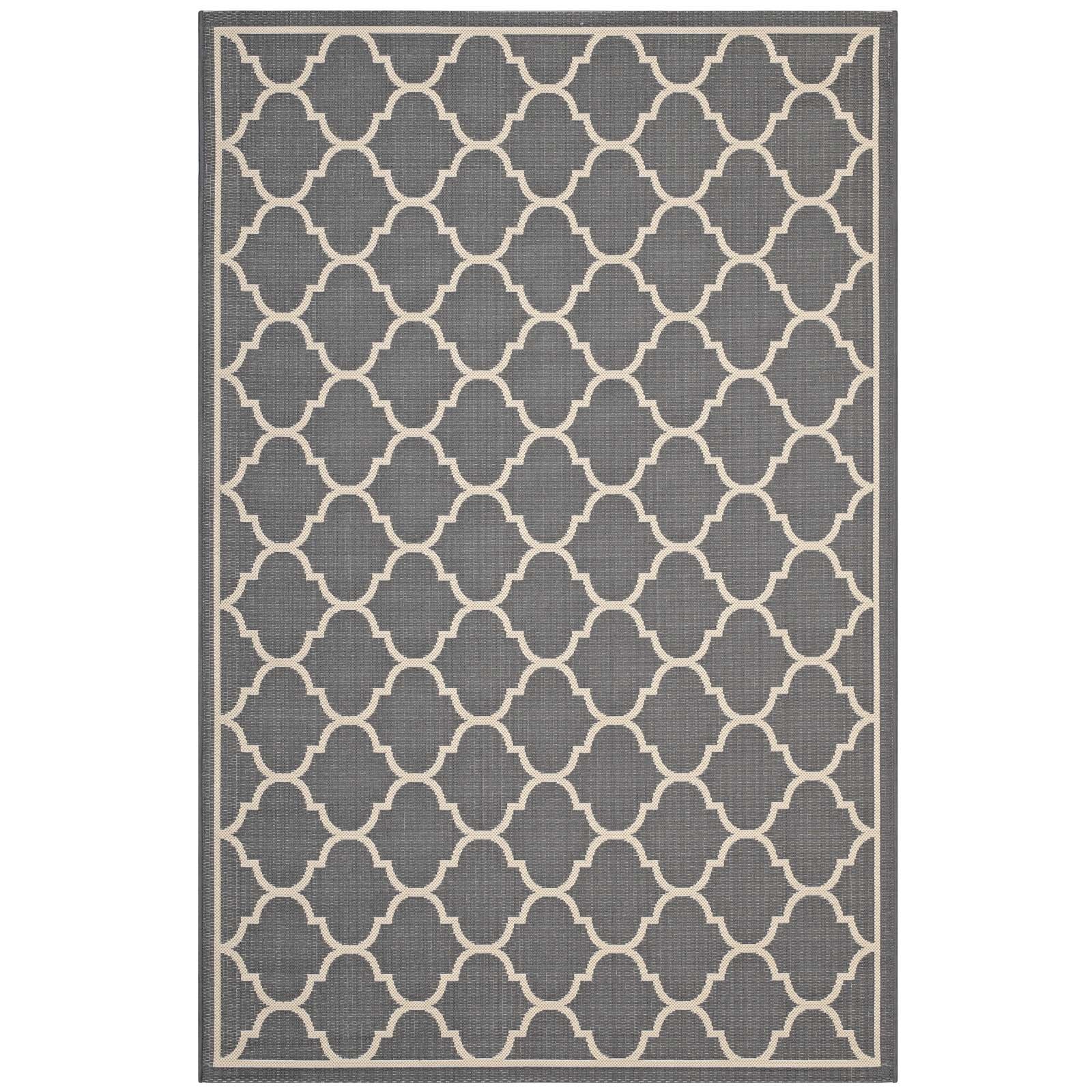 Carpet & Rugs | CasaFoyer Avena Moroccan Quatrefoil Trellis Indoor/Outdoor Area Rug | Durable, Soft, Fade & Stain Resistant | 8x10 | Gray/Beige | casafoyer.myshopify.com