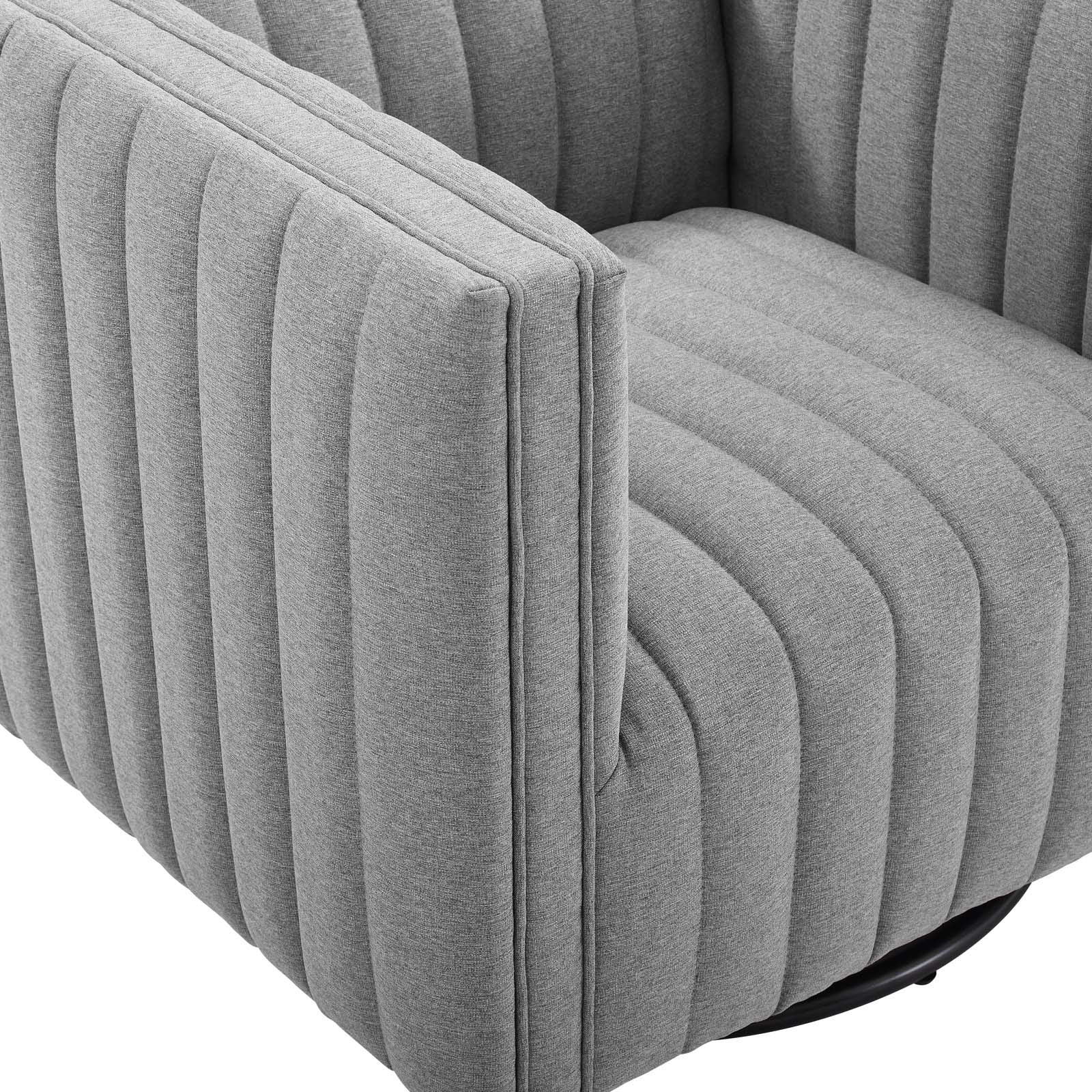 home office desk chairs | CasaFoyer Conjure Channel Tufted Fabric Upholstered Swivel Armchair | Luxurious Comfort | Stylish Design | Glam Deco Style | Premium Seating | Rotating Base | Sturdy & Durable | Fully Assembled | casafoyer.myshopify.com