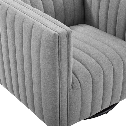 home office desk chairs | CasaFoyer Conjure Channel Tufted Fabric Upholstered Swivel Armchair | Luxurious Comfort | Stylish Design | Glam Deco Style | Premium Seating | Rotating Base | Sturdy & Durable | Fully Assembled | casafoyer.myshopify.com