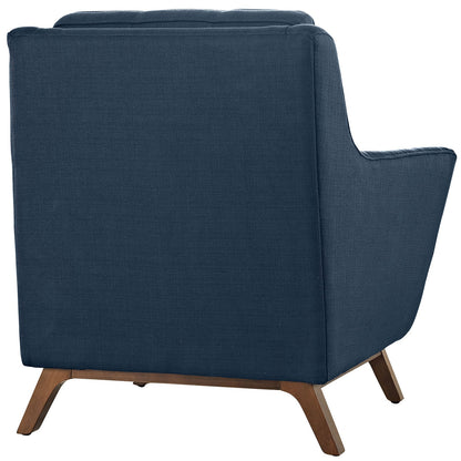 home office desk chairs | CasaFoyer Beguile Collection | Mid-Century Style Armchair | Plush Cushions | Walnut-Stained Base | Azure | casafoyer.myshopify.com