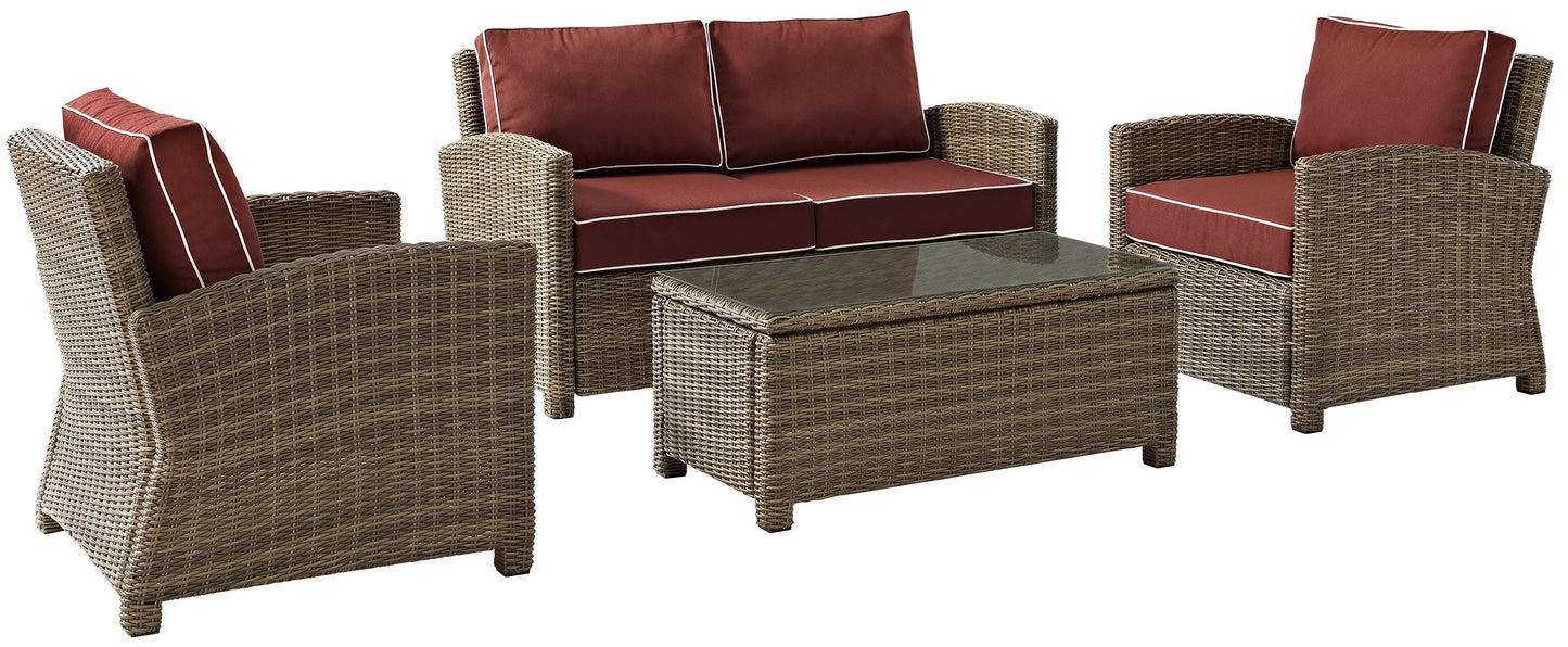 Patio Furniture Sets | CasaFoyers Bradenton Collection | All-Weather Wicker Outdoor Seating Set | Durable & Stylish | Sangria Cushions | casafoyer.myshopify.com