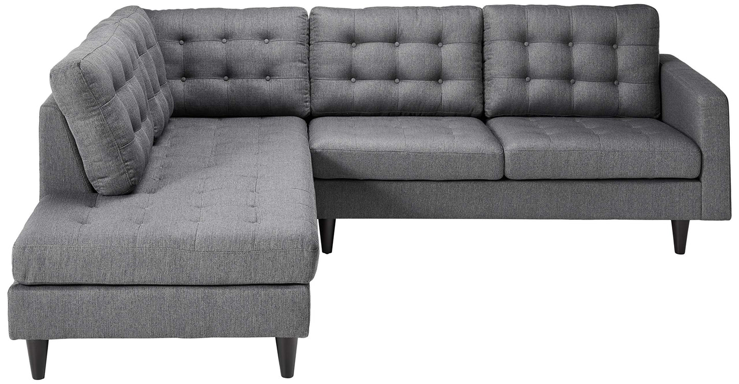sofas | CasaFoyer Empress Button Tufted Upholstered Fabric Sectional Sofa Set | Gray | 2-Piece Left Bumper & Right Loveseat | Plush Cushions | Regal Armrests | Stain-Resistant Fabric | 660 lbs Capacity | casafoyer.myshopify.com
