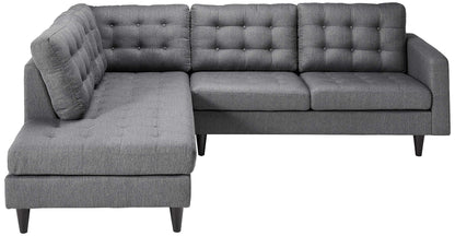 sofas | CasaFoyer Empress Button Tufted Upholstered Fabric Sectional Sofa Set | Gray | 2-Piece Left Bumper & Right Loveseat | Plush Cushions | Regal Armrests | Stain-Resistant Fabric | 660 lbs Capacity | casafoyer.myshopify.com