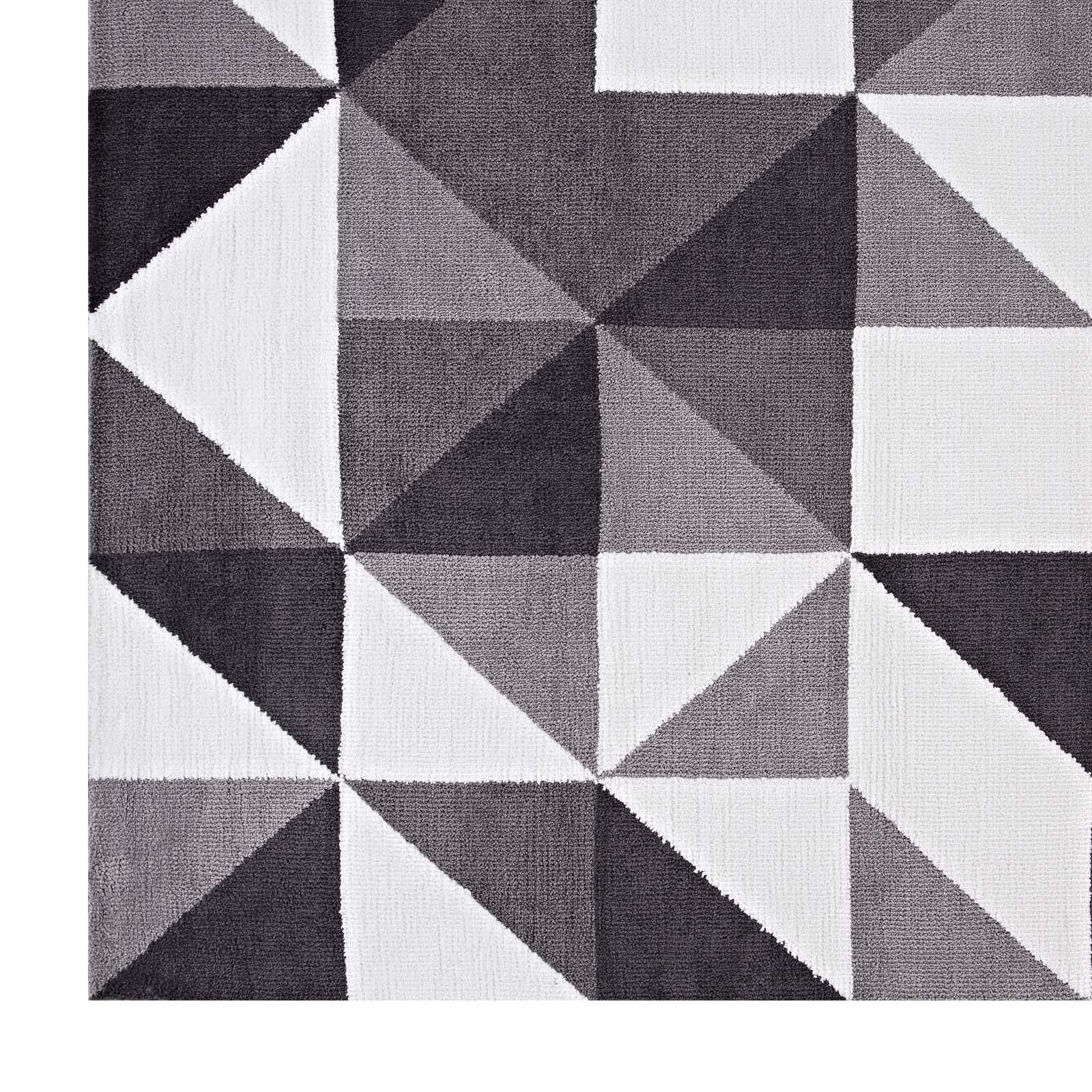 area rugs | CasaFoyer Kahula Geometric Triangle Mosaic Area Rug | Modern Design | Soft Polyester Microfiber | Jute Fabric Bottom | Stain-Resistant | Easy to Maintain | 5x8 Size | Black, Gray, White | casafoyer.myshopify.com
