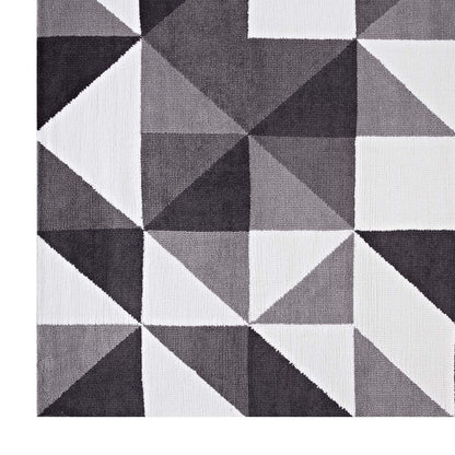 area rugs | CasaFoyer Kahula Geometric Triangle Mosaic Area Rug | Modern Design | Soft Polyester Microfiber | Jute Fabric Bottom | Stain-Resistant | Easy to Maintain | 5x8 Size | Black, Gray, White | casafoyer.myshopify.com