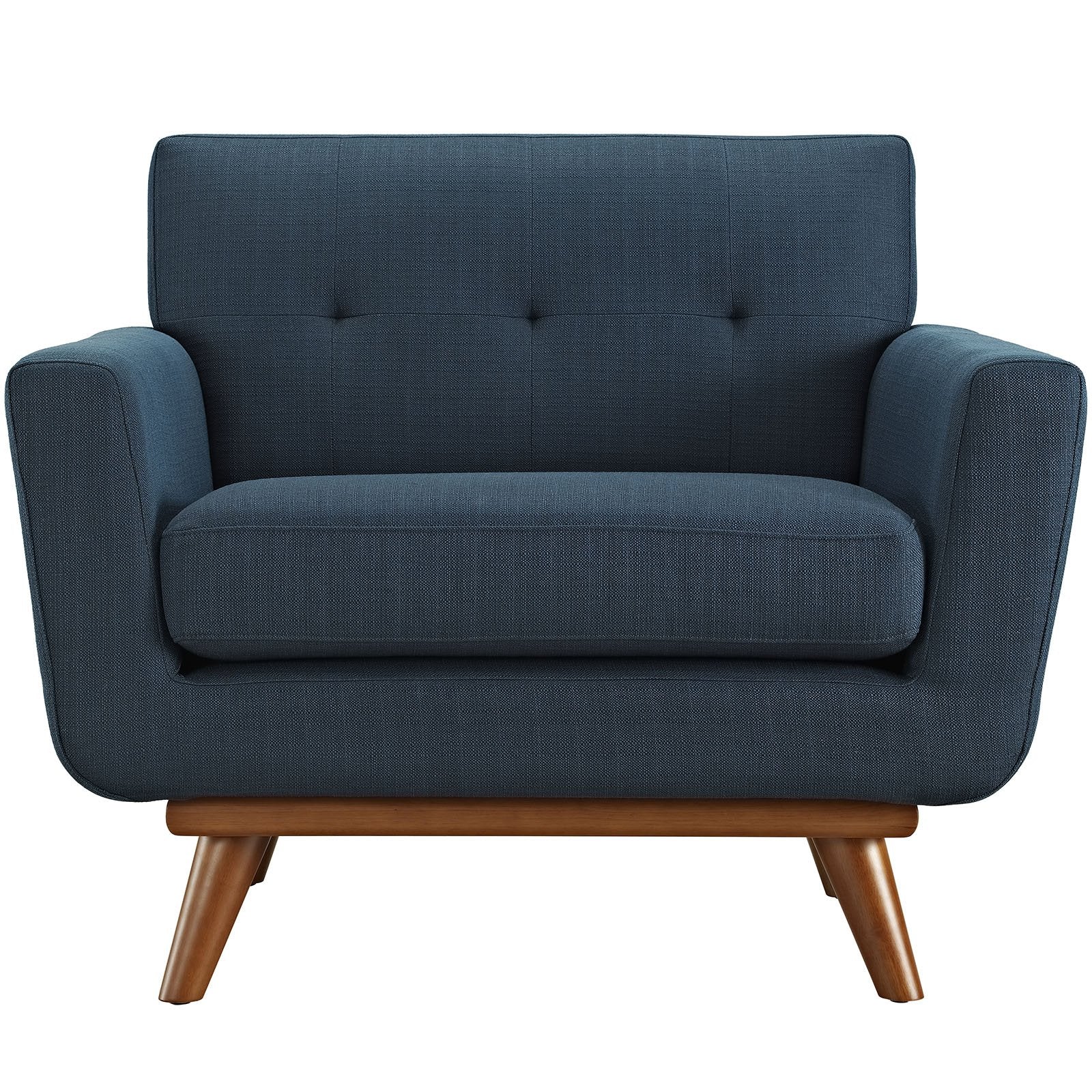 home office desk chairs | CasaFoyer Engage Plush Armchair | Elegant Curves | Optimal Comfort | Tufted Buttons | Cherry Wood Legs | Azure | casafoyer.myshopify.com