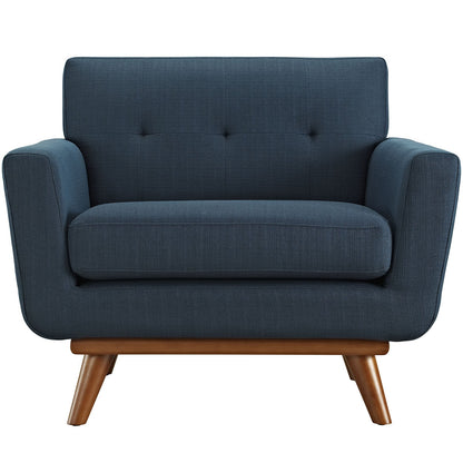 home office desk chairs | CasaFoyer Engage Plush Armchair | Elegant Curves | Optimal Comfort | Tufted Buttons | Cherry Wood Legs | Azure | casafoyer.myshopify.com