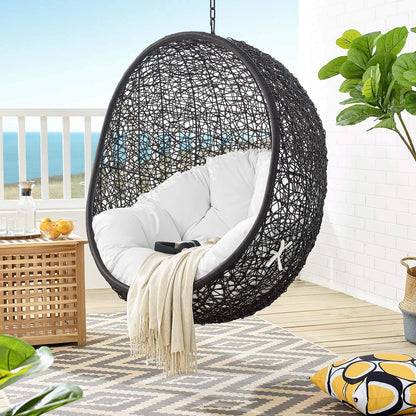 porch swings | Ergode Encase Outdoor Patio Swing Chair | Tranquil Island Getaway | Synthetic Rattan | All-Weather Cushion | Steel Frame | Adjustable Chain | Indoor/Outdoor Use | casafoyer.myshopify.com