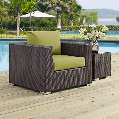 executive chairs | CasaFoyer Convene Outdoor Arm Chair | Durable Rattan Weave | Weather-Resistant Cushions | Espresso Peridot. Elevate your outdoor space with this versatile and elegant patio chair. | casafoyer.myshopify.com