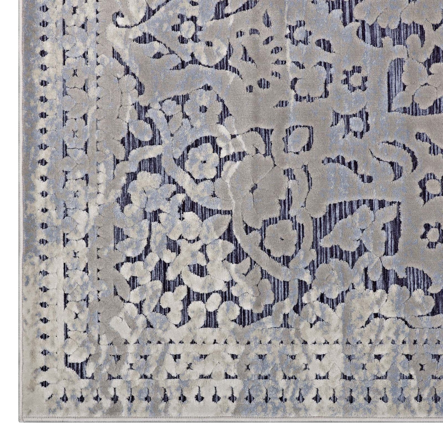 Carpet & Rugs | CasaFoyer Margarida Distressed Vintage Turkish Area Rug | Intricate Design | Durable Blend | Rubber Bottom | Versatile & Family-Friendly | 8x10 Blue/Cream | casafoyer.myshopify.com
