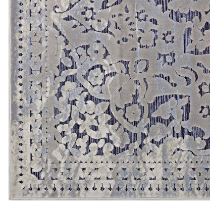 Carpet & Rugs | CasaFoyer Margarida Distressed Vintage Turkish Area Rug | Intricate Design | Durable Blend | Rubber Bottom | Versatile & Family-Friendly | 8x10 Blue/Cream | casafoyer.myshopify.com