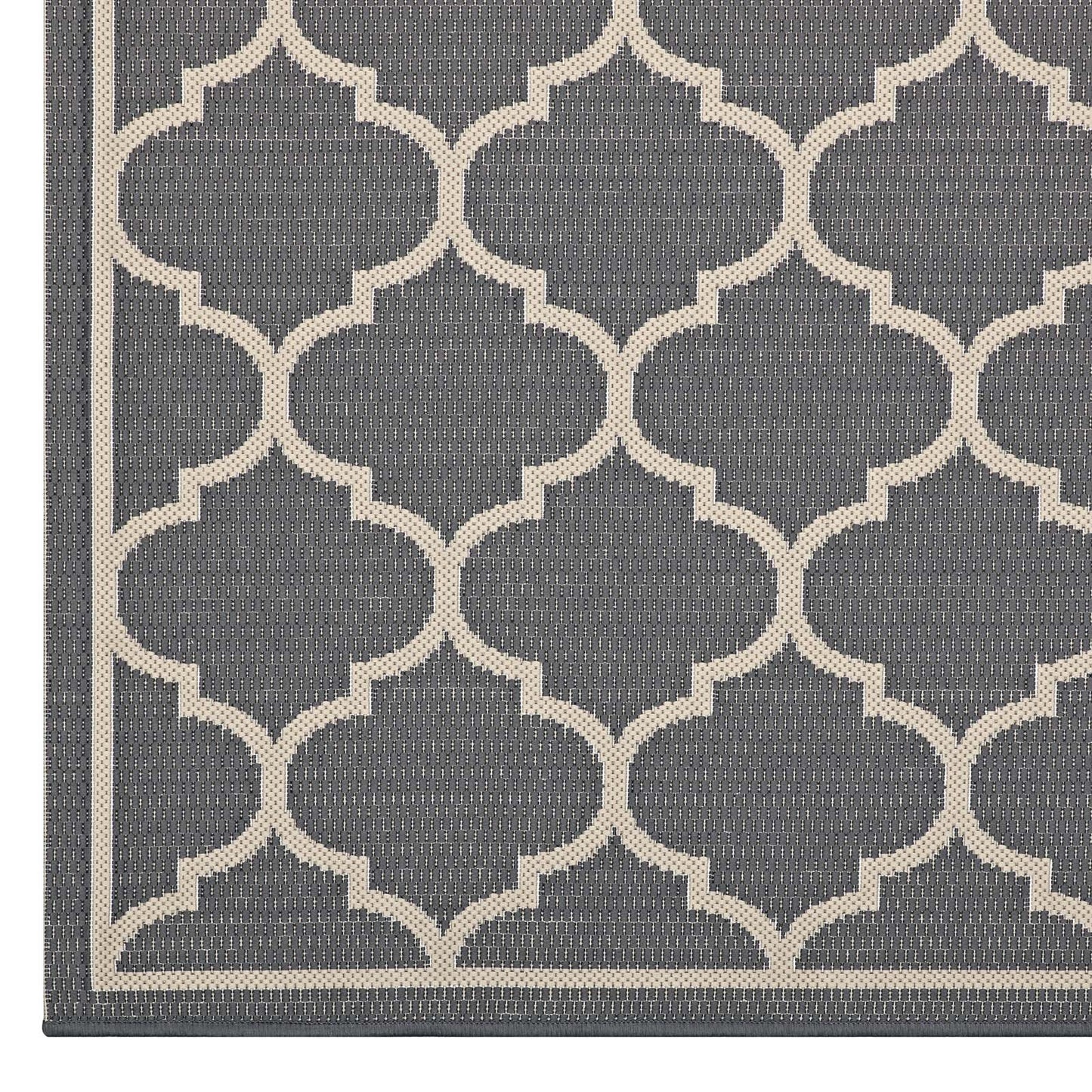 area rugs | CasaFoyer Avena Moroccan Quatrefoil Trellis 5x8 Indoor/Outdoor Area Rug | Durable, Soft, Fade & Stain Resistant | Gray/Beige | casafoyer.myshopify.com