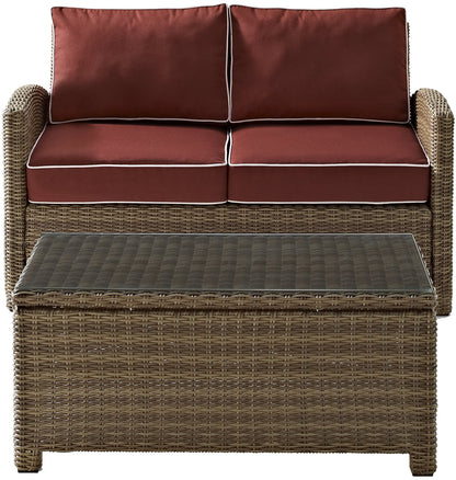 Patio Furniture Sets | CasaFoyers Bradenton Collection | Exquisite All-Weather Wicker Outdoor Seating Set | Durable & UV Resistant | Loveseat & Glass Top Table | casafoyer.myshopify.com