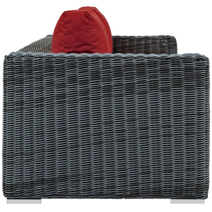 sofas | CasaFoyer Summon Outdoor Patio Sofa | Two-Tone Rattan | Sunbrella Cushions | Aluminum Frame | Ultimate Outdoor Comfort | Ideal for Patio, Backyard, Poolside | casafoyer.myshopify.com