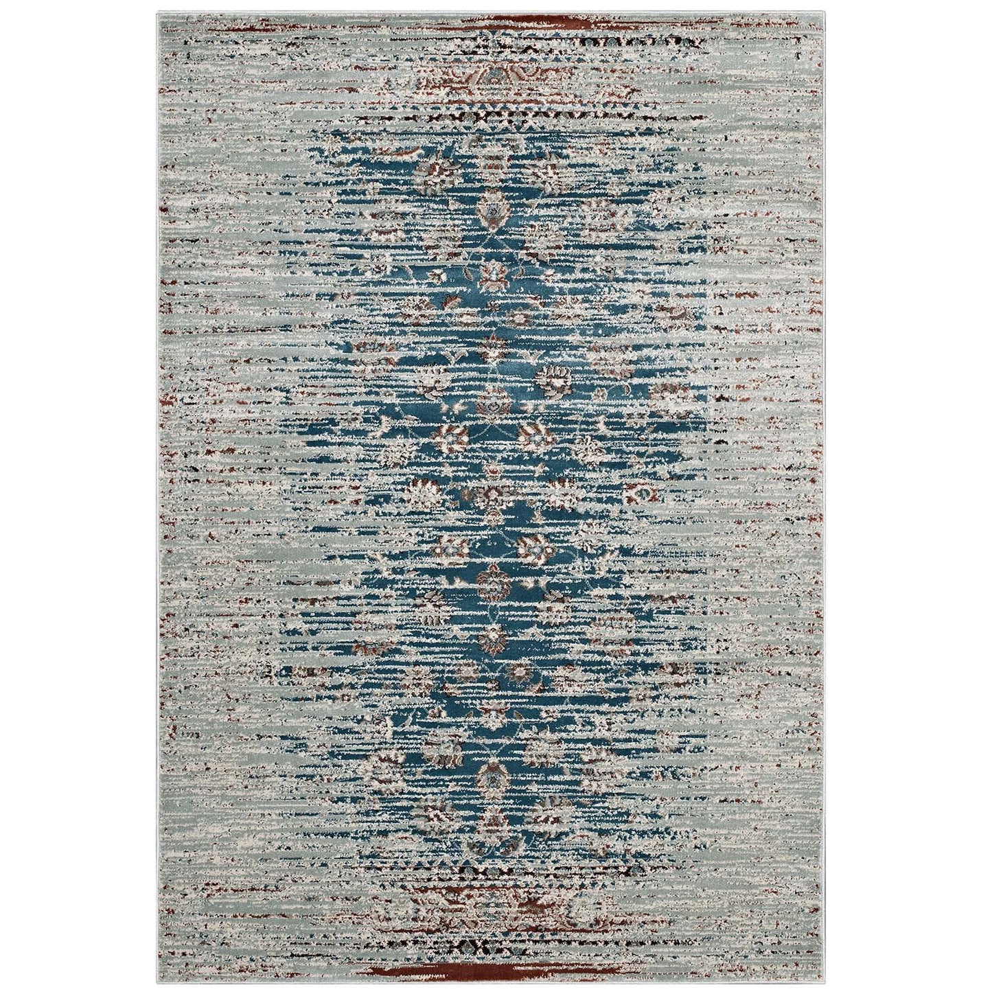 area rugs | CasaFoyer Hesper Distressed Contemporary Floral Lattice Area Rug | Teal, Beige, Brown | 8x10 | Stain-Resistant | Easy to Maintain | Durable Polypropylene Yarn | Ideal for Various Rooms | Cozy Play Area | Hassle-Free Decor Update | casafoyer.myshopify.com
