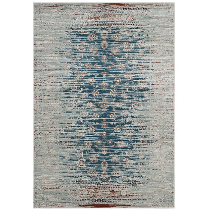 area rugs | CasaFoyer Hesper Distressed Contemporary Floral Lattice Area Rug | Teal, Beige, Brown | 8x10 | Stain-Resistant | Easy to Maintain | Durable Polypropylene Yarn | Ideal for Various Rooms | Cozy Play Area | Hassle-Free Decor Update | casafoyer.myshopify.com