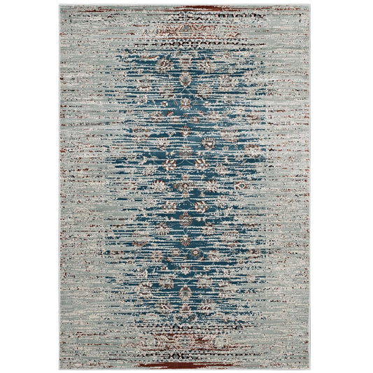 area rugs | CasaFoyer Hesper Distressed Contemporary Floral Lattice Area Rug | Teal, Beige, Brown | 8x10 | Stain-Resistant | Easy to Maintain | Durable Polypropylene Yarn | Ideal for Various Rooms | Cozy Play Area | Hassle-Free Decor Update | casafoyer.myshopify.com