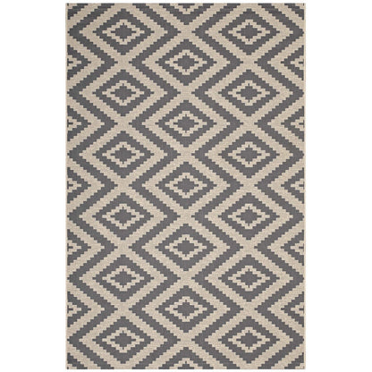 Carpet & Rugs | CasaFoyer Jagged Geometric Diamond Trellis Indoor/Outdoor Area Rug | Durable, Stylish, Family-Friendly | Gray/Beige | 5x8 | casafoyer.myshopify.com