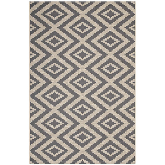 Carpet & Rugs | CasaFoyer Jagged Geometric Diamond Trellis Indoor/Outdoor Area Rug | Durable, Stylish, Family-Friendly | Gray/Beige | 5x8 | casafoyer.myshopify.com