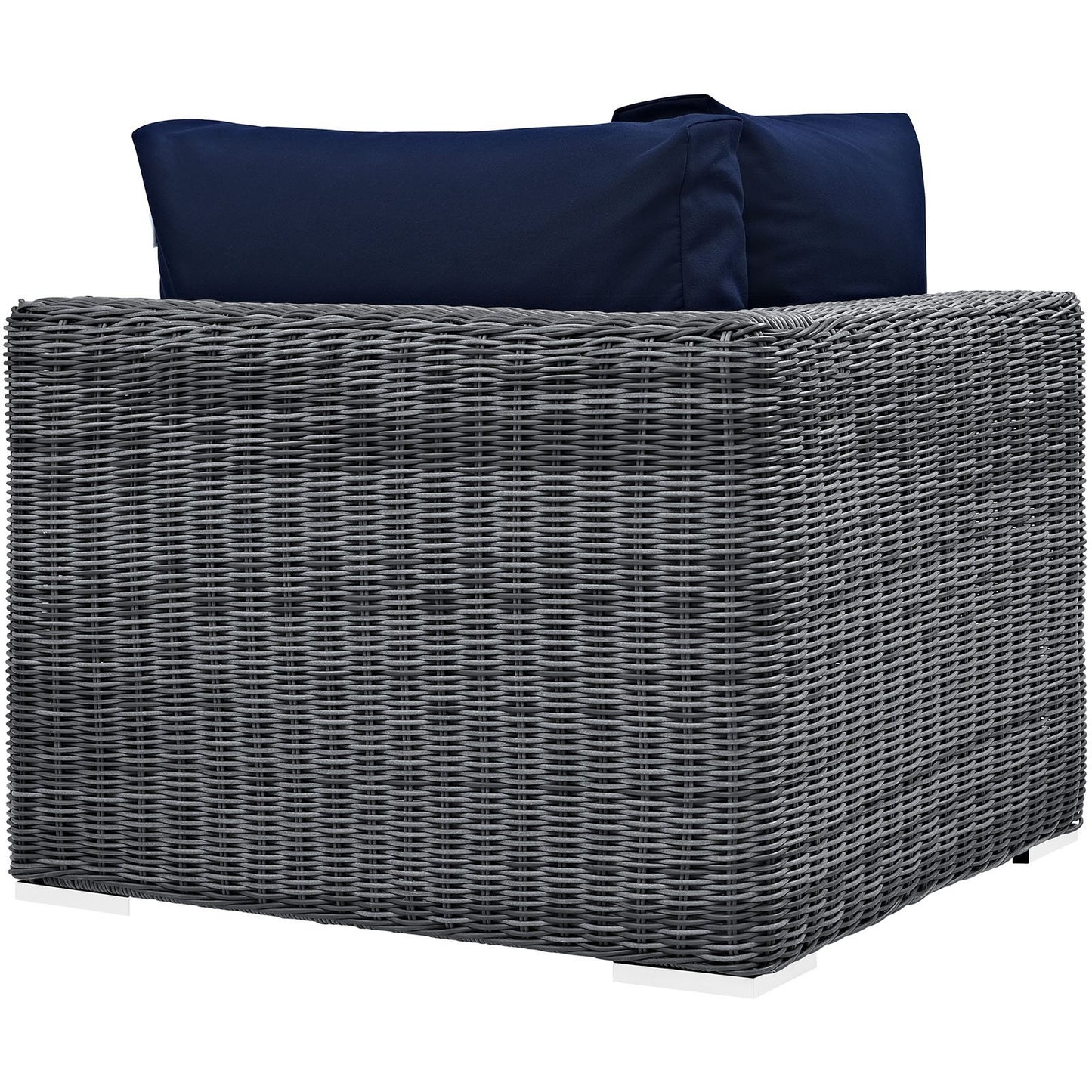 Patio Furniture Sets | Summon Outdoor Patio Corner Sofa Chair | Two-Tone Rattan | Sunbrella Cushions | Aluminum Frame | casafoyer.myshopify.com