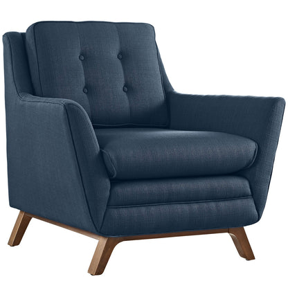 home office desk chairs | CasaFoyer Beguile Collection | Mid-Century Style Armchair | Plush Cushions | Walnut-Stained Base | Azure | casafoyer.myshopify.com